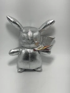 Pokemon 25th Anniversary Edition Plush, Celebration Silver Pikachu 8" NWT New - Picture 1 of 9