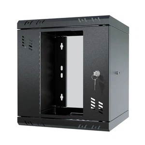 S-RC10-6U-300GB Rack Cabinet 10" 6U, 300mm, Glass Door, Black - Bild 1 von 6