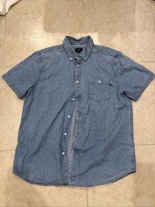 Obey denim Short Sleeve Button Up Size XL - Picture 1 of 3