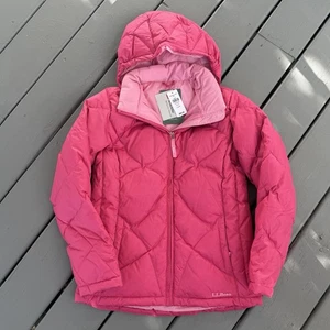 L.L.Bean Mädchen Daunenjacke Größe L 14-16 Hot Pink Kapuze Skischule Warm Neu mit Etikett - Bild 1 von 11