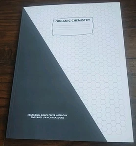 Organic Chemistry : Hexagonal Graph Paper Notebook: 200 Pages, 1/4 Inch... - Imagen 1 de 3