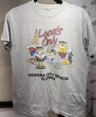 Vintage Tee Locals Only Panama City Beach Fla Single Stitch Screen Star 80’s - Image 1 of 4