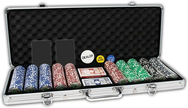 500 Luxury Custom Poker Chip Set - Oak Case