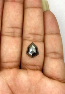 Big Black diamond 4.40TCW 13 MM Natural black diamond Elongate hexagon diamond - Picture 1 of 16