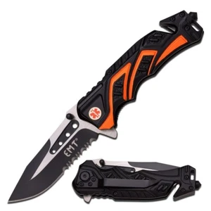 MTech Rescue Assisted Folding Knife 3⅜″ Two-Tone 440 Steel Blade Aluminum Handle - Picture 1 of 11