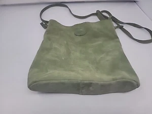 M.I.L.A Green Suede Shoulder Bag Crossbody Purse Tote Messenger - Picture 1 of 9