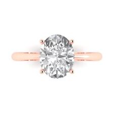 2.5 ct Oval Cut Classic Simulated Engagement Promise Ring Solid 14k Rose Gold