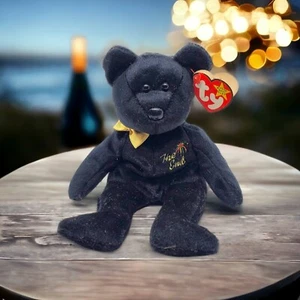 Vintage Beanie Baby The End Black Y2K Bear 1999 Tags Retired Stuffed Toy - Picture 1 of 13