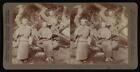 Japan Maiden samisen players of Japan among the gnarled pines on - Old Photo