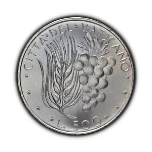VATICAN CITY. 1971, 500 Lire, Silver - Paul VI, Eucharist, Communion Grapes 3 - Picture 1 of 3