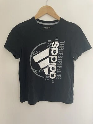 adidas The Go-To Tee Kid Girl Three Stripe Life Cotton Crew Neck T-Shirt Black 8 - Image 1 of 4