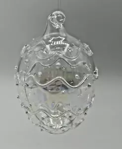Vintage Hobnob erhabene Swiggly Line eiförmiges Hartglas Ornament - Bild 1 von 4