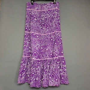 Cia Maritima Maxi Swim Cover Skirt Womens Small Purple White Cambraia Floral New - Picture 1 of 11
