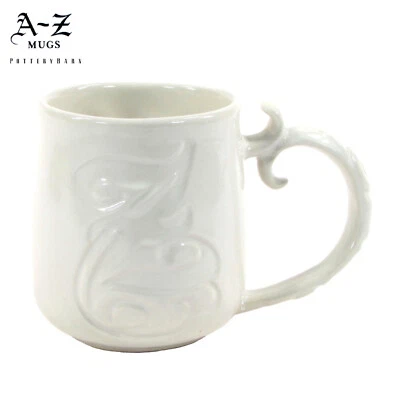 Taza Pottery Barn A-Z "Z" 12 oz marfil taza de café letra inicial monograma desplazamiento Foto 1 de 4