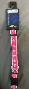 CC TwoTone Pawprint Collar Large 5/8” Adjusts To 14-20” Pink NEW *4 Available* - Picture 1 of 3