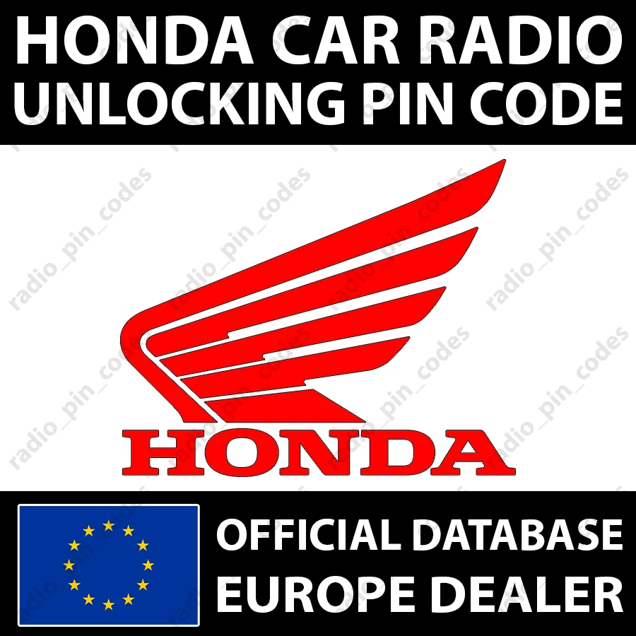 HONDA RADIO NAVI PIN CODE UNLOCK ACCORD CIVIC CR-V CR-X HR-V JAZZ PRELUDE ZR-V - Bild 1 von 4