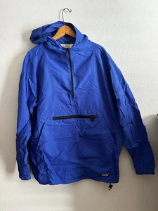 L.L. Bean Hooded Anorak Jacket Vintage Y2K Windbreaker Blue Mens Size Large L - Picture 1 of 5