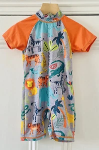 TU Sainsbury’s Kids’ Boys’ Girls’ Animal Print One-Piece UV Swim Sunsuit 3 Years - Picture 1 of 15