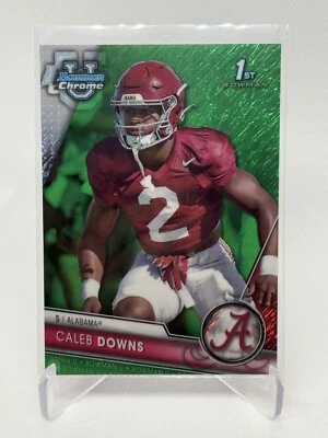 Caleb Downs 2023 Bowman U Chrome Green Shimmer Refractor /99 #49 - Image 1 of 2