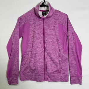 Under Armour Full-Zip Jacket Womens XS Pink Heathered Fleece Athletic - Picture 1 of 5