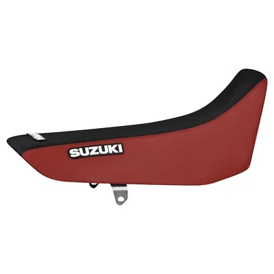 Cubierta de asiento con pinza para Suzuki DR 250 DR 350 GRANATE/NEGRO LOGOTIPO ESTÁNDAR #289 Foto 1 de 3