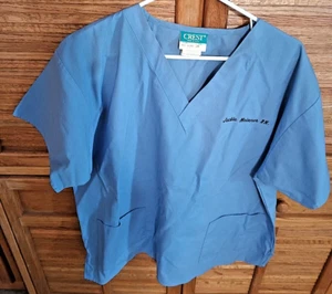 Crest Nurse Scrubs Womens 2XL XXL Top Shirt Blue Halloween Costume - Picture 1 of 4