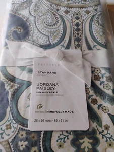 BRAND NEW Pottery Barn Jordana Paisley Percale STANDARD Sham~Blue Multi 9352181 - Picture 1 of 3