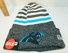 Carolina Panthers Knit NFL New Era striped Chill Hat Winter Pom Beanie Knit Cap