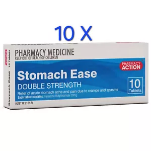 10X Stomach Ease Double Strength 20mg Total 100 Tablets - Same as BUSCOPAN FORTE - Picture 1 of 1
