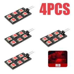 4Pc Red CANBUS Error Free 5050-SMD 6 LED Car Indoor Light Footwell Light Lamps - Bild 1 von 5