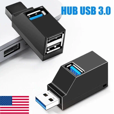 USB 3.0 Hub 3 Port Mini Splitter High Speed Data Transfer For PC Laptop Macbook✔ - Image 1 of 4