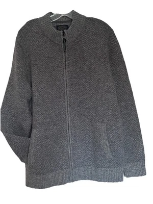 Pendelton Full Zip Cardigan Sweater Men Washable Wool Size Medium  NEW Gray￼ - Image 1 of 4