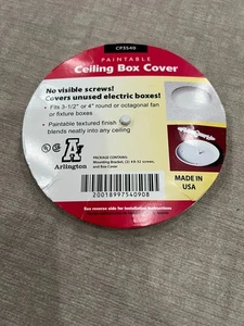 NEW Arlington CP3540 Paintable Ceiling Box Cover - No Visible Screws - Picture 1 of 1