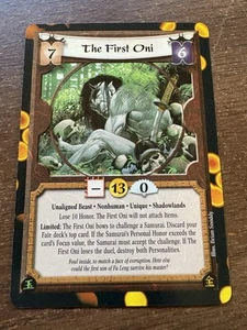 L5R CCG HEROES OF ROKUGAN The First Oni Legend of The Five Rings Awesome Rare ! - Picture 1 of 1