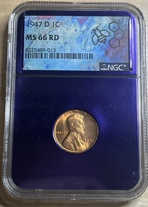 1947-D Lincoln Cent NGC MS66RD - Trader Bea - Purple Core - Picture 1 of 11