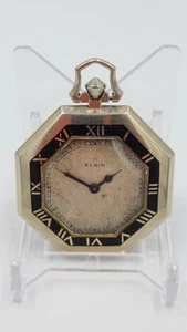 Early ELGIN Art Deco Pocket Watch in Octagon Case - Picture 1 of 3