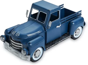 Farmhouse Blue Truck Decor, Vintage Metal Truck Table Decor, Decorative - Picture 1 of 12