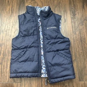 Columbia SIZE 4 Reversible Ice Chips II Insulated Puffer/Fleece AOP Girls Vest - Picture 1 of 6