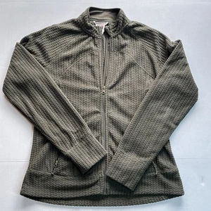 Top gofre grande para hombre Avalanche verde polar cremallera con bolsillos agujeros para dedos L - Imagen 1 de 4