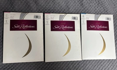 Lote de 3 Pantimedias Hanes Silk Reflections Control Top Talla CD Gris Niebla De Colección Foto 1 de 3