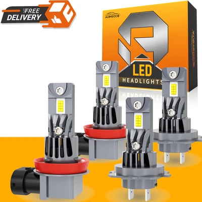 For Ford Fusion 2006-2018 LED Headlight Super Bright Bulbs Kit White High/Low 4x - Image 1 of 4