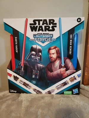 Star Wars: Lightsaber Forge Darth Vader&Obi-Wan Kenobi Toy Set Disney Hasbro-d4B - Image 1 of 2