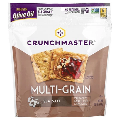 Multi-Grain, Crunchy Baked Rice Crackers, Sea Salt, 4 oz (113 g) - Image 1 of 2