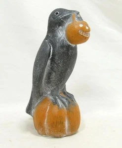 Isabel Bloom 2010 Crow With Jack-O-Lantern on Pumpkin Fall Halloween Figurine - Picture 1 of 11