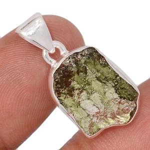 Natural Genuine Czech Moldavite 925 Sterling Silver Pendants Jewelry CP75473 - Picture 1 of 1