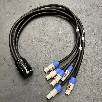 Socapex Power Break-in Cable 19 Pin Female To 6 PowerCon Grey 3 ft Breakin - Image 1 of 4