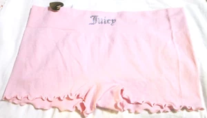 JUICY COUTURE COMFY SEAMLESS MF BOYSHORT Panty-sz L- light pink-ruffled edge - Picture 1 of 7