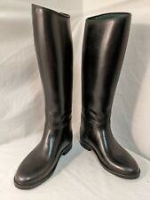 Aigle Womens Black Rubber Pull On High Riding Rain Boots Sz 7.5 EU 38 equestrian