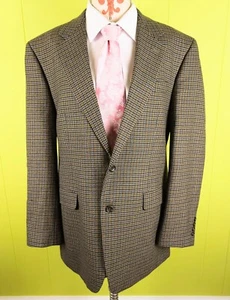 IZOD Men 42 R Houndstooth Plaid 100% Lambswool Jacket Blazer Sport Coat 2-Button - Picture 1 of 12