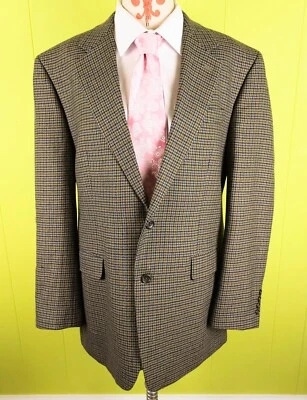 IZOD Men 42 R Houndstooth Plaid 100% Lambswool Jacket Blazer Sport Coat 2-Button - Image 1 of 4